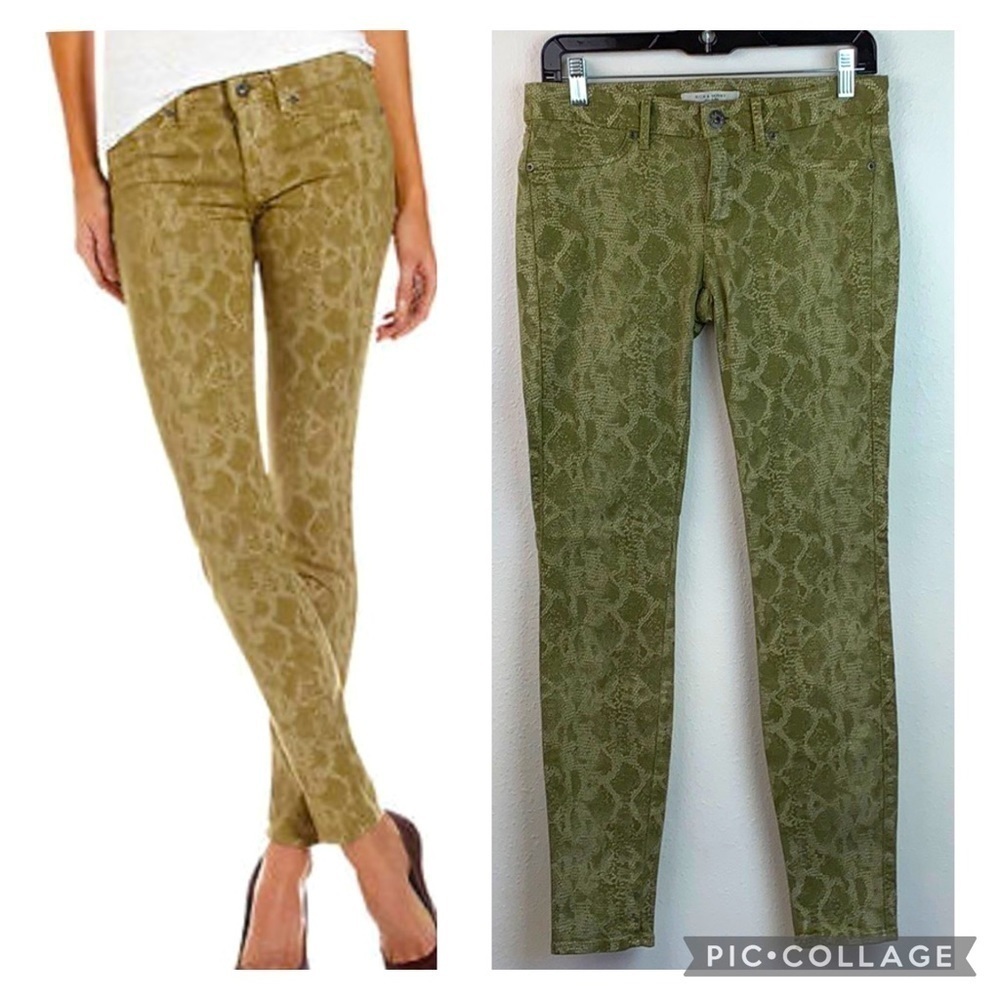 Rich & Skinny Python Print Stretch Denim Pants Euc - image 1